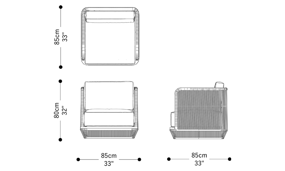 Image of the main dimensions of the product